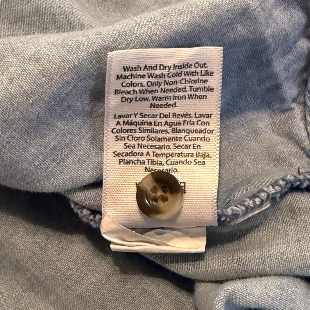 Sofia Jeans by Sofia Vergara Denim Button Down Shirt Light Wash Cotton Large - Picture 9 of 9